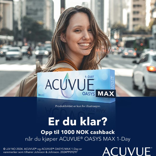 Acuvue Oasys Max - Få opptil 1000 kr i cashback